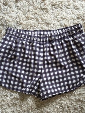 Old Navy Black and White Gingham Athletic Shorts